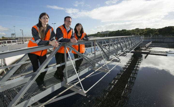 Watercare workers at the Mangere Wastewater Treatment Plant